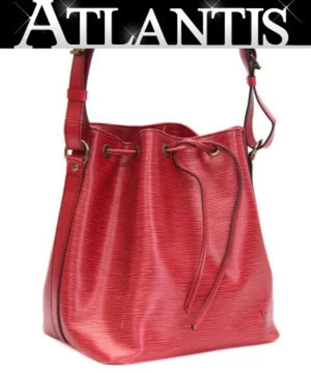 Louis Vuitton drawstring shoulder bag Epi leather Castilian Red